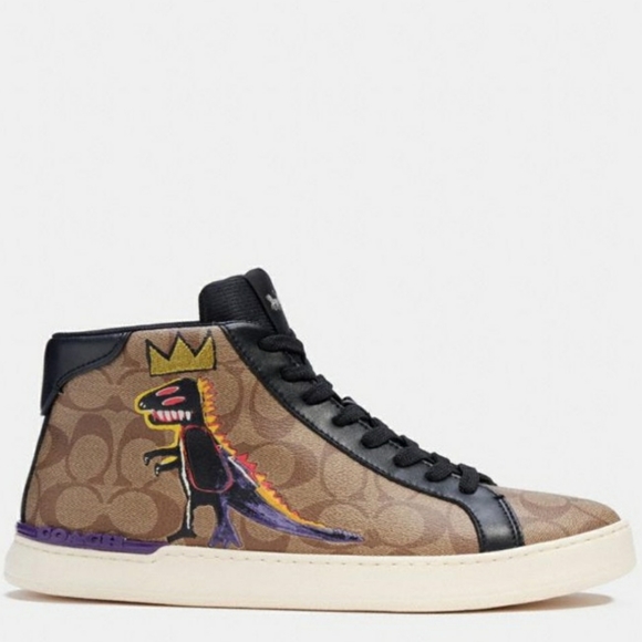 *Last One!* COACH X JEAN-MICHEL BASQUIAT Clip High Top Sneaker - Picture 2 of 9